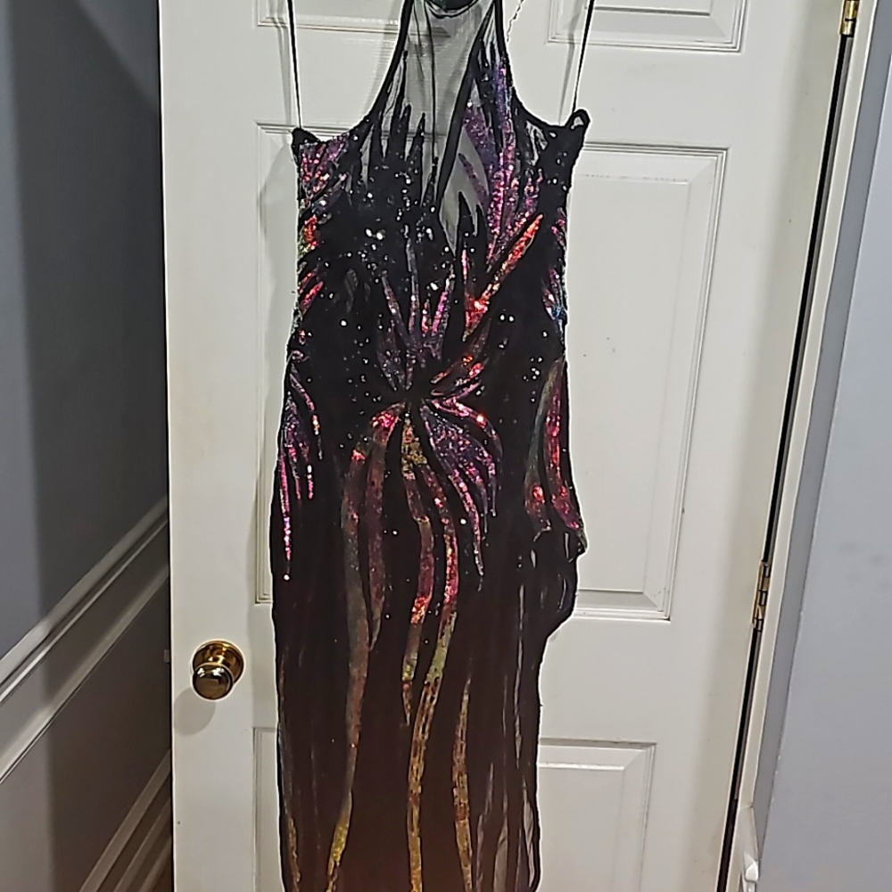 Backless Sequins SEXXXY Thigh High Dress! Beautiful.